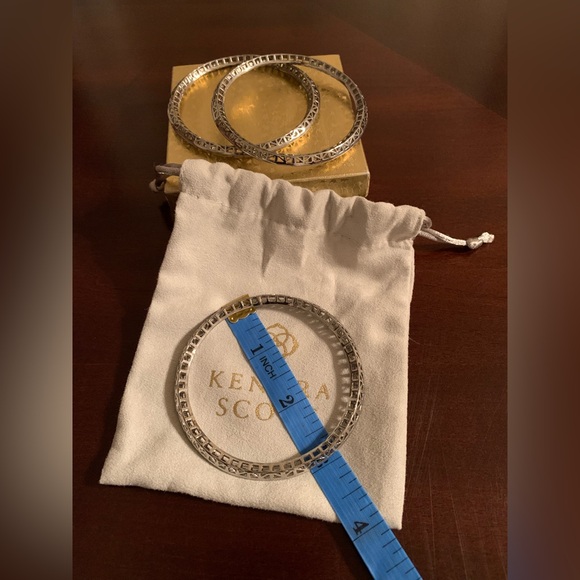 Kendra Scott Silver Bangle Bracelets Set of 3 - Picture 6 of 8